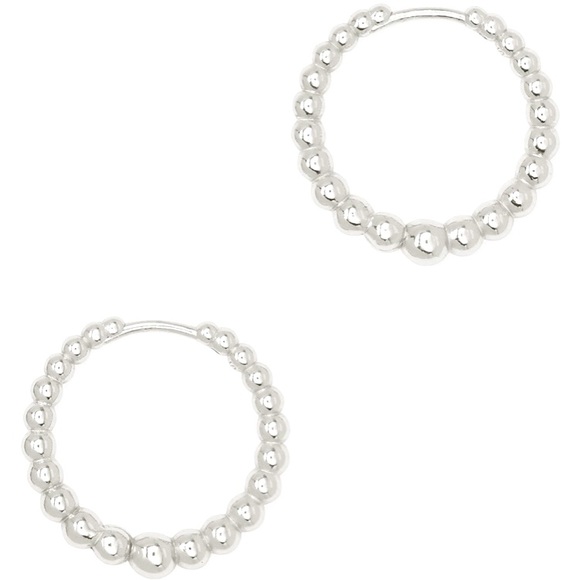 Kendra Scott Jewelry - Kendra Scott Silver Josie Hugge Hoop Earrings Round Circle Textured